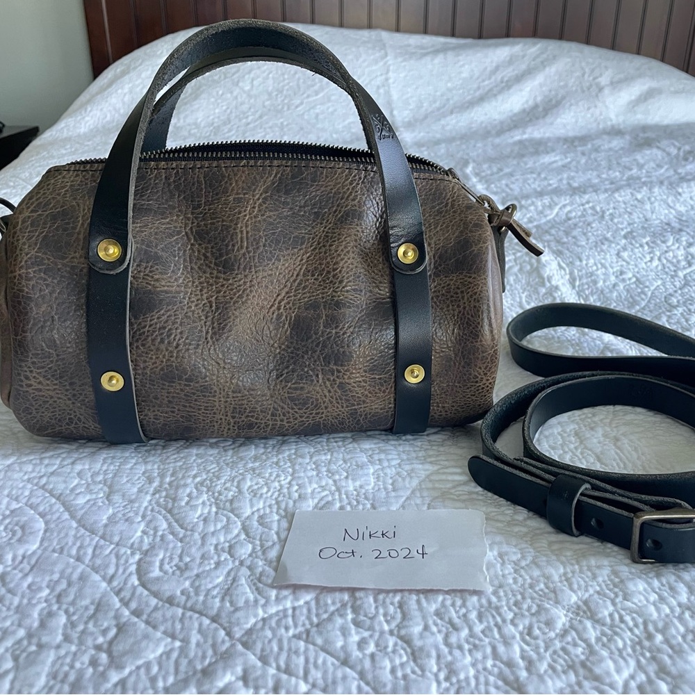 GFG Charcoal Bison Small Jane Crossbody Barrel Bag
